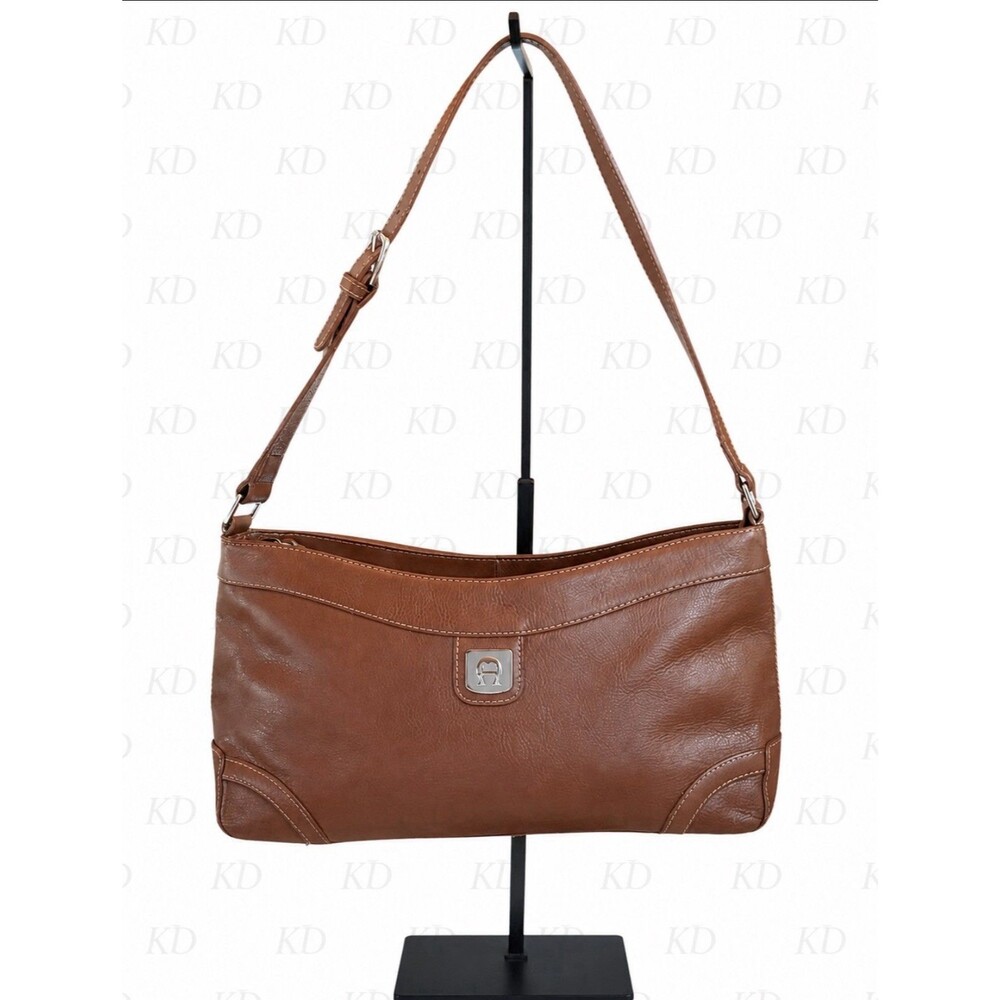 Etienne Aigner Women Brown Leather Shoulder Handbag Purse Circa 2004-2006 EUC